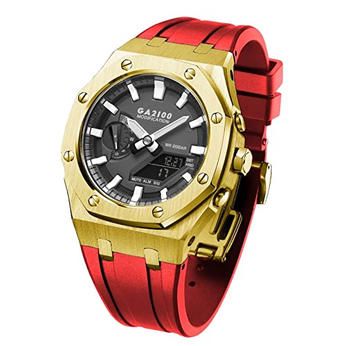 NTALJC 5rd für GA-B2110 GA2100 MOD KIT Metal Watch Lünette Weiche Silikongurt Uhr MODding Ersatzzubehör von NTALJC