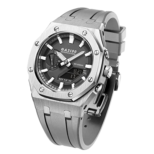 NTALJC 5rd für GA-B2110 GA2100 MOD KIT Metal Watch Lünette Weiche Silikongurt Uhr MODding Ersatzzubehör von NTALJC