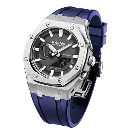 NTALJC 5rd für GA-B2110 GA2100 MOD KIT Metal Watch Lünette Weiche Silikongurt Uhr MODding Ersatzzubehör von NTALJC