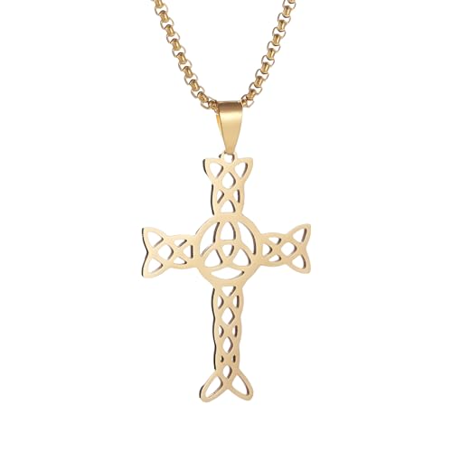 NTALJC Amulets Ewiger Knoten keltischer Kreuz Halskette für Menschen, religiöser Jesus keltisches Kreuz - Keltische Kreuz Halskette der Männer, Irish Cross Halskette Geburtstag Weihnachten NTALJC Amulets Ewiger Knoten keltischer Kreuz Halskette für Menschen, religiöser Jesus keltisches Kreuz - Keltische Kreuz Halskette der Männer, Irish Cross Halskette Geburtstag Weihnachten von NTALJC