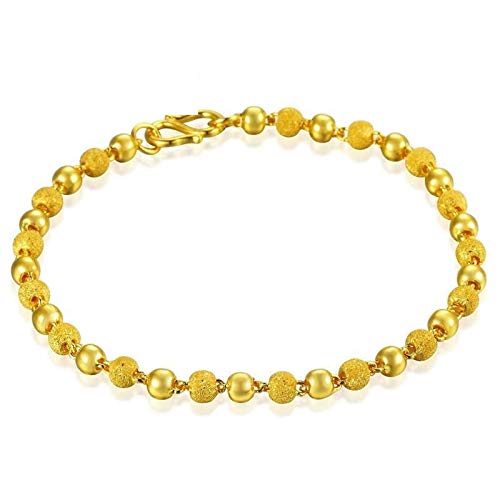 NTALJC Armband für Frauen 18k matt und polierte Perlen Frauen Armband Charme Gelbgelb von NTALJC
