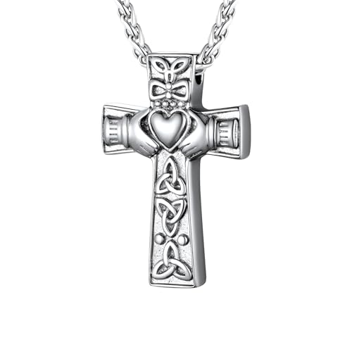 NTALJC Bestattungseinätigung Celtic Cross Halskette für Männer Frauen, Kepping Memorial Celtic Cross - Herren Celtic Cross Halskette, Irish Cross Halskette Geburtstag NTALJC Bestattungseinätigung Celtic Cross Halskette für Männer Frauen, Kepping Memorial Celtic Cross - Herren Celtic Cross Halskette, Irish Cross Halskette Geburtstag von NTALJC