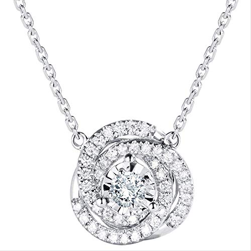 NTALJC Diamond Anhänger Silberparty Hochzeitsanhänger Halskette für Frauen Braut Charme Moissanite Schmuck Geschenk von NTALJC