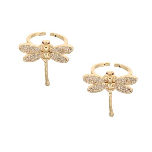 NTALJC Dragonfly -Ringringe für den Ring Open Verlobungsring Open Band Ring Fingerringe Christliche Ringe für Frauen Kubikzirkonia Ringe für Frauen Open Statement Ring en En von NTALJC