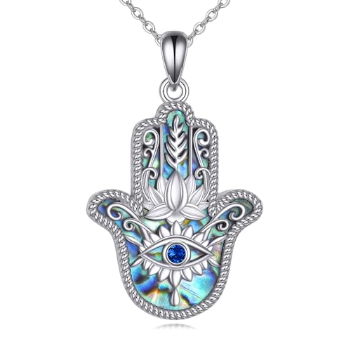 NTALJC Evil Eye/Star von David/Chai/Daisy/Eye der Horus Halskette Hamsa Handkette Silber Abalone Muschel Schmuck Geschenke für Frauen Mädchen von NTALJC