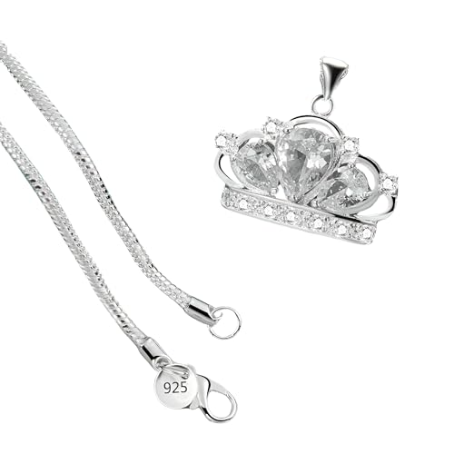 NTALJC Exquisite Kronen Halskeine für Frauen Mädchen, edle Königin Halskette Charming Crown, Tiara Halskeine Frauen Valentinstag Geburtstagsfeier von NTALJC