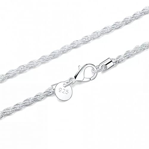NTALJC Fine Schmuck von Sterling Silber Herren 3mm verdrehte Seilkette 16-30 Zoll Colar von NTALJC