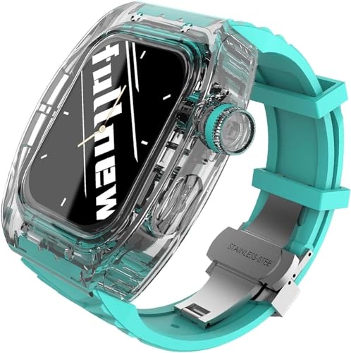 NTALJC Fluororubber Sport Watch Armband Modification Kit transparent für 8 7 6 Se 5 4 44 mm 45 mm Serie von NTALJC