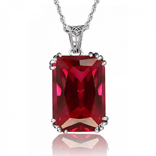 NTALJC Frauen im Anhänger Stil rot Rubinschmuck Sterling Silber Halsketten & Anhänger Choker von NTALJC