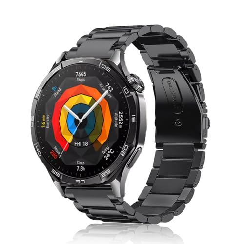 NTALJC Für Uhren GT5 46mm Metallgurt Business Armband 22 mm für Uhren GT 46 mm/GT2E/GT3 46 mm Edelstahl Uhrenbänder von NTALJC