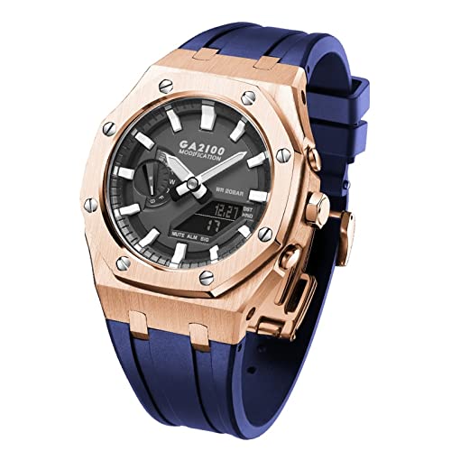 NTALJC GA2100 MOD Kit Für GA2100STH-1A Metall Uhrengehäuse Silikonband 316 Edelstahl Modifiziertes Zubehör Armband Lünette Bänder von NTALJC