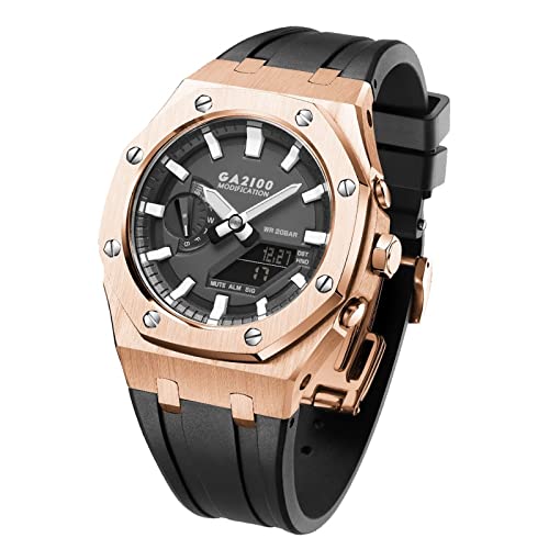 NTALJC GA2100 MOD Kit Für GA2100STH-1A Metall Uhrengehäuse Silikonband 316 Edelstahl Modifiziertes Zubehör Armband Lünette Bänder NTALJC GA2100 MOD Kit Für GA2100STH-1A Metall Uhrengehäuse Silikonband 316 Edelstahl Modifiziertes Zubehör Armband Lünette Bänder von NTALJC