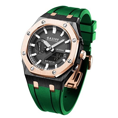 NTALJC GA2100 MOD Kit Für GA2100STH-1A Metall Uhrengehäuse Silikonband 316 Edelstahl Modifiziertes Zubehör Armband Lünette Bänder von NTALJC