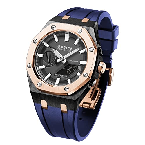 NTALJC GA2100 MOD Kit Für GA2100STH-1A Metall Uhrengehäuse Silikonband 316 Edelstahl Modifiziertes Zubehör Armband Lünette Bänder von NTALJC