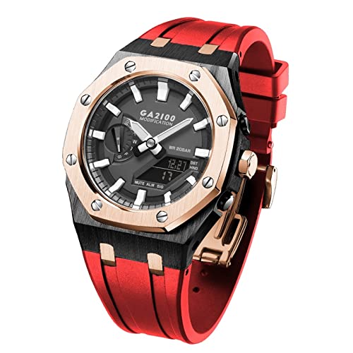 NTALJC GA2100 MOD Kit Für GA2100STH-1A Metall Uhrengehäuse Silikonband 316 Edelstahl Modifiziertes Zubehör Armband Lünette Bänder von NTALJC