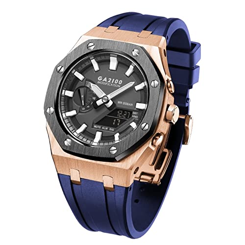 NTALJC GA2100 MOD Kit Für GA2100STH-1A Metall Uhrengehäuse Silikonband 316 Edelstahl Modifiziertes Zubehör Armband Lünette Bänder von NTALJC
