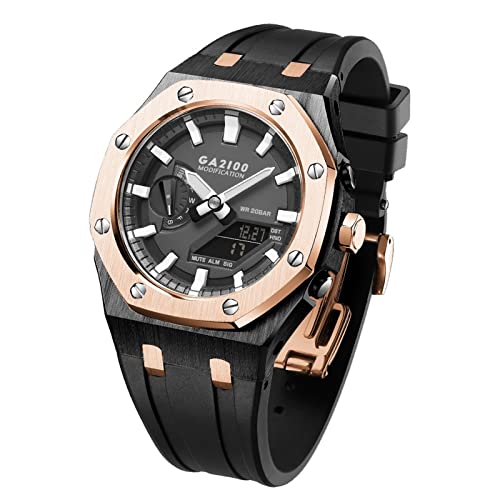 NTALJC GA2100 MOD Kit Für GA2100STH-1A Metall Uhrengehäuse Silikonband 316 Edelstahl Modifiziertes Zubehör Armband Lünette Bänder von NTALJC