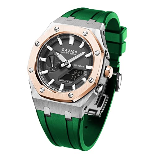 NTALJC GA2100 MOD Kit Für GA2100STH-1A Metall Uhrengehäuse Silikonband 316 Edelstahl Modifiziertes Zubehör Armband Lünette Bänder von NTALJC