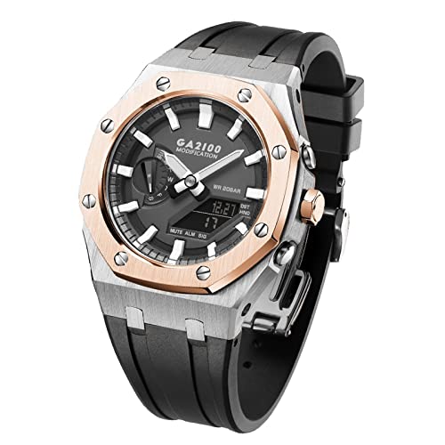 NTALJC GA2100 MOD Kit Für GA2100STH-1A Metall Uhrengehäuse Silikonband 316 Edelstahl Modifiziertes Zubehör Armband Lünette Bänder NTALJC GA2100 MOD Kit Für GA2100STH-1A Metall Uhrengehäuse Silikonband 316 Edelstahl Modifiziertes Zubehör Armband Lünette Bänder von NTALJC