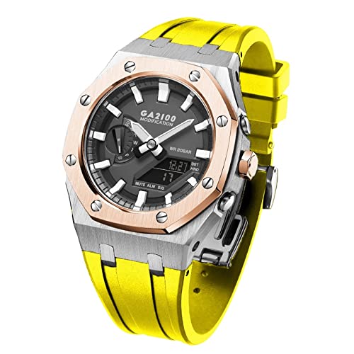 NTALJC GA2100 MOD Kit Für GA2100STH-1A Metall Uhrengehäuse Silikonband 316 Edelstahl Modifiziertes Zubehör Armband Lünette Bänder NTALJC GA2100 MOD Kit Für GA2100STH-1A Metall Uhrengehäuse Silikonband 316 Edelstahl Modifiziertes Zubehör Armband Lünette Bänder von NTALJC