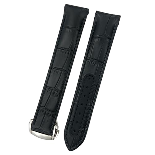 NTALJC Gebogenes echtes Leder -Uhrband 20 mm für Omega Diver 300 AT150 Aqua Terra 150 Blaues Cowhide -Uhrengurt von NTALJC