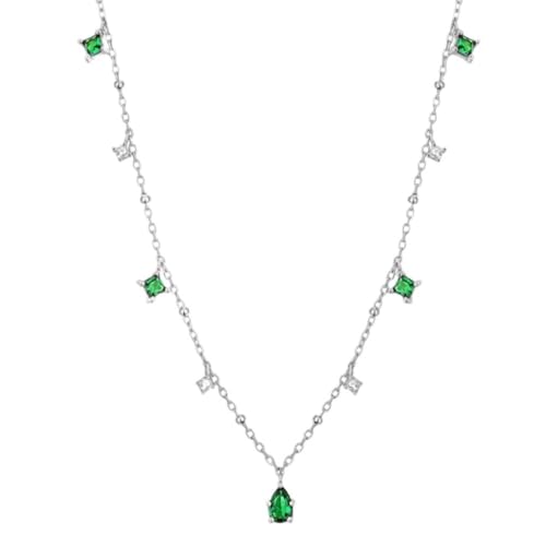 NTALJC Grünes Kristall Quaste Wassertropfen Linkkette Anhänger Schmuck für Frauen Accessoires NTALJC Grünes Kristall Quaste Wassertropfen Linkkette Anhänger Schmuck für Frauen Accessoires von NTALJC