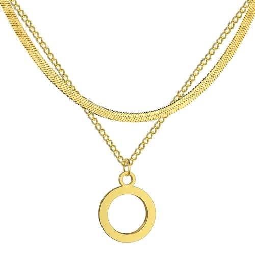 NTALJC Halskette Anhänger Kette Männer Frauen Schmuck Anhänger Halskette Geometrie Doppelschicht Choker für Frauen von NTALJC