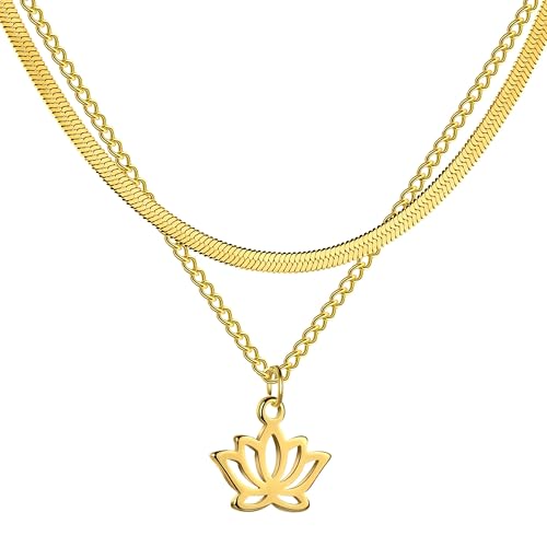 NTALJC Halskette Anhänger Kette Männer Frauen Schmuck Anhänger Halskette Geometrie Doppelschicht Choker für Frauen NTALJC Halskette Anhänger Kette Männer Frauen Schmuck Anhänger Halskette Geometrie Doppelschicht Choker für Frauen von NTALJC