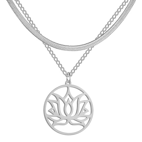 NTALJC Halskette Anhänger Kette Männer Frauen Schmuck Anhänger Halskette Geometrie Doppelschicht Choker für Frauen NTALJC Halskette Anhänger Kette Männer Frauen Schmuck Anhänger Halskette Geometrie Doppelschicht Choker für Frauen von NTALJC