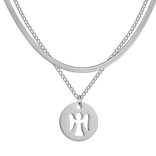NTALJC Halskette Anhänger Kette Männer Frauen Schmuck Anhänger Halskette Geometrie Doppelschicht Choker für Frauen von NTALJC