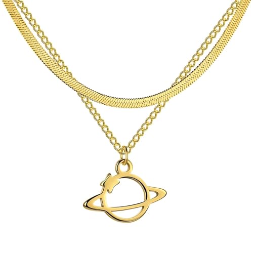 NTALJC Halskette Anhänger Kette Männer Frauen Schmuck Anhänger Halskette für Frauen Doppelschichtkette Choker NTALJC Halskette Anhänger Kette Männer Frauen Schmuck Anhänger Halskette für Frauen Doppelschichtkette Choker von NTALJC