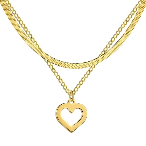 NTALJC Halskette Anhänger Kette Männer Frauen Schmuck Anhänger Halskette für Frauen Doppelschichtkette Choker von NTALJC