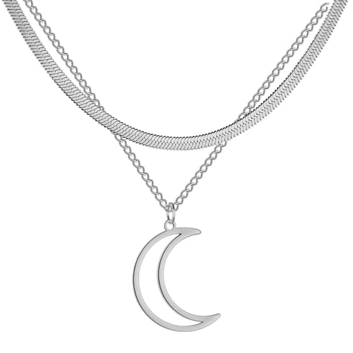 NTALJC Halskette Anhänger Kette Männer Frauen Schmuck Anhänger Halskette für Frauen Doppelschichtkette Choker NTALJC Halskette Anhänger Kette Männer Frauen Schmuck Anhänger Halskette für Frauen Doppelschichtkette Choker von NTALJC