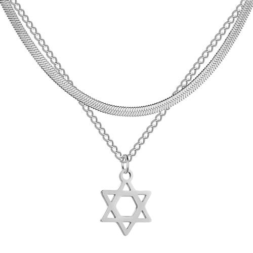 NTALJC Halskette Anhänger Kette Männer Frauen Schmuck Anhänger Halskette für Frauen Doppelschichtkette Choker NTALJC Halskette Anhänger Kette Männer Frauen Schmuck Anhänger Halskette für Frauen Doppelschichtkette Choker von NTALJC