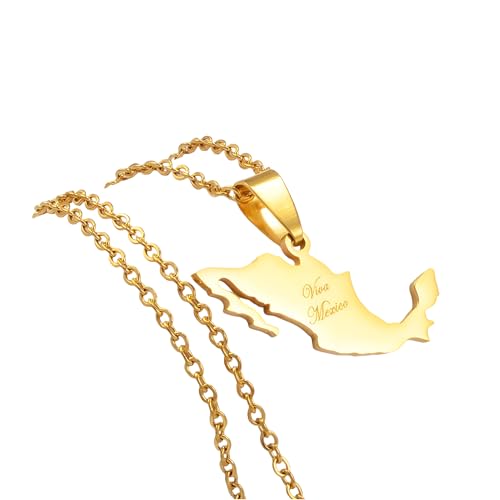 NTALJC Halskette für Frauen und Männer, Mexiko -Karte mit Städten Halskette NTALJC Halskette für Frauen und Männer, Mexiko -Karte mit Städten Halskette von NTALJC