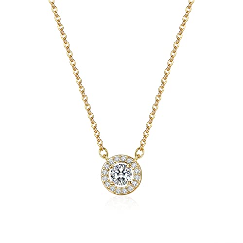 NTALJC Halsketten Anhänger runde Anhänger Halskette Frauen Anhänger Bankettkleid Klassische exquisite elegante Halskette -Schmuck Lange Halsketten handgefertigt (Metallfarbe :) von NTALJC