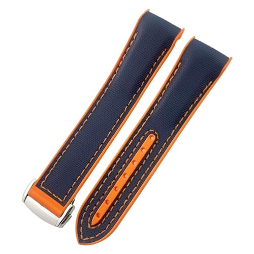 NTALJC Hochdichte Nylon Silikon Uhrband für Omega GMT Planet Ozean Diver 300 gekrümmtes Ende 19mm 20 mm 21 mm 22 mm Orange Uhrengurt NTALJC Hochdichte Nylon Silikon Uhrband für Omega GMT Planet Ozean Diver 300 gekrümmtes Ende 19mm 20 mm 21 mm 22 mm Orange Uhrengurt von NTALJC