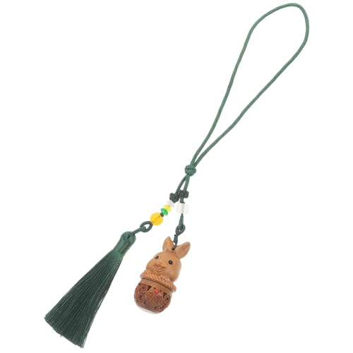 NTALJC Hölzerne geschnitzte Kaninchen Diffusor Schlüsselbund Charme Anhänger Telefon Hanging Dekor Handwerkskunst Mode Quasten Dekor von NTALJC