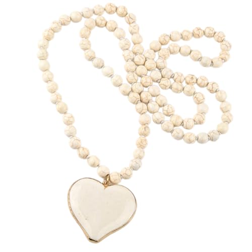 NTALJC Kreatives Türkis mit Anhänger in Frauenherzen für Frauen - lange ethnische Pulloverkette von NTALJC