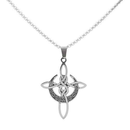 NTALJC Lucky Amulet Celtic Cross Halskette für Männer, Dreifaltigkeitsymbol Celtic Cross Anhänger - Keltische Kreuzkette der Männer, irische Kreuz Halskette Frauen Geburtstag von NTALJC