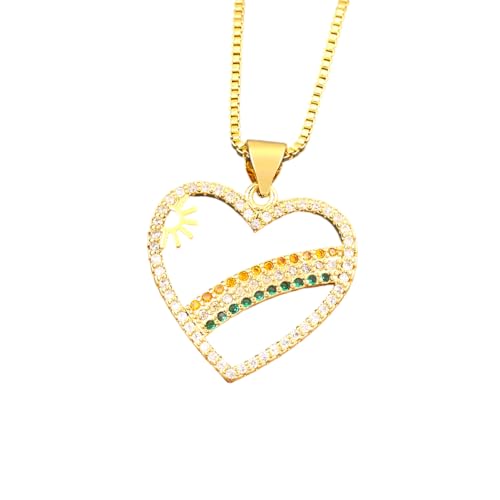 NTALJC Mädchen Accessoires funkelnde Herz Anhänger Halskette für Frauen Halskette Eingelegtes Kubikzirkonia Kristall minimalistische Schmuck Halskette von NTALJC