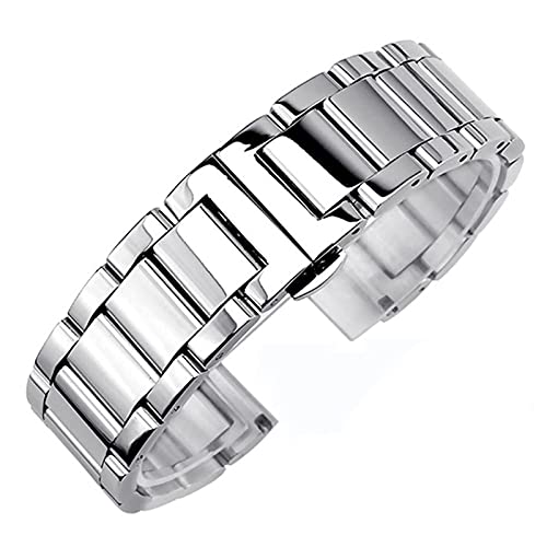 NTALJC Metallgurt Herren Frauenfreisetzung Verstellbares Schmetterlingsschnalle Handgelenk 26mm Armband von NTALJC