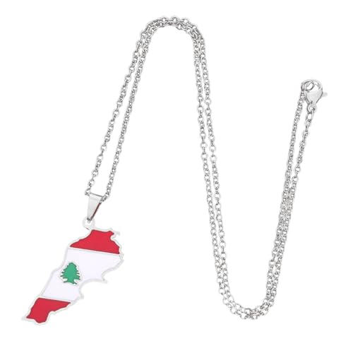 NTALJC Mit dem Libanon Map -Anhänger legierte Textur mit resistenter Beschichtung, verstellbar für modische Menschen von NTALJC