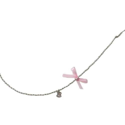 NTALJC Mode Perlen Halskette schmücken elegante Perlen Halskette mit Bärenanhänger zierlicher Bogenknoten -Neckkäse -Origination von NTALJC