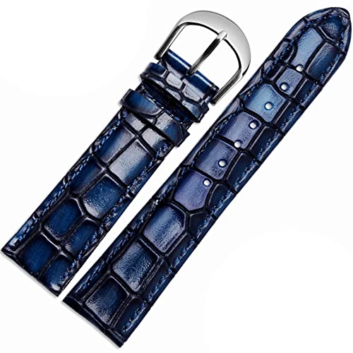 NTALJC Mode echtes Leder -Uhrband Clear Persönlichkeit Krokodiltextur -Gurt Armband Armband Watch Band 18mm 20mm 22 mm Blau von NTALJC