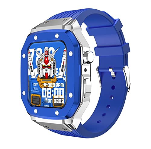 NTALJC Modification Mod Kit Metal Rahmen Silikon -Gurt -Uhren -Band -Hülle 44 mm 45 mm 42 mm für iWatch 7 6 5 4 SE -Serie Mod von NTALJC