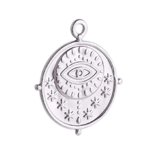 NTALJC NEU 2025 3PCS Edelstahlguss Sun Moon Star Charms Starlight Anhänger DIY Halskette Armband Ohrringe Schmuckzubehör mit für Sie Schmuck Modeaccessoires kreatives Geschenk, kostenlos von NTALJC