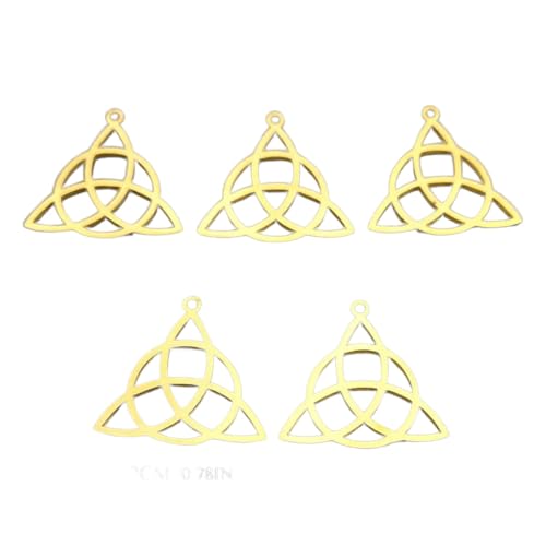 NTALJC NEU 2025 5PCS Model dreieckiger keltischer Knoten Anhänger Farbe Edelstahl hohl Viking DIY Halskette Ohrring Juwelier Schmuckmodienzubehör kreatives Geschenk von NTALJC