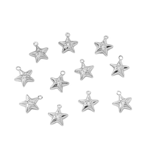 NTALJC NEU 2025 Fashion 4pcs Plated Star Anhänger Charm Moon Shell Rhombus DIY Halskette Ohrringe Erkenntnisse Erstellen Material Materialsocessoires kreatives Geschenk von NTALJC