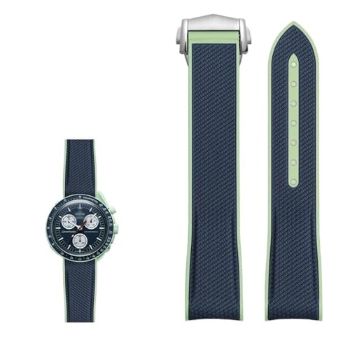NTALJC NEUES Gummi-Silikon-Armband für Omega X Joint Moon Celestial Sports 20-mm-Uhrenarmband mit gebogenem Ende von NTALJC